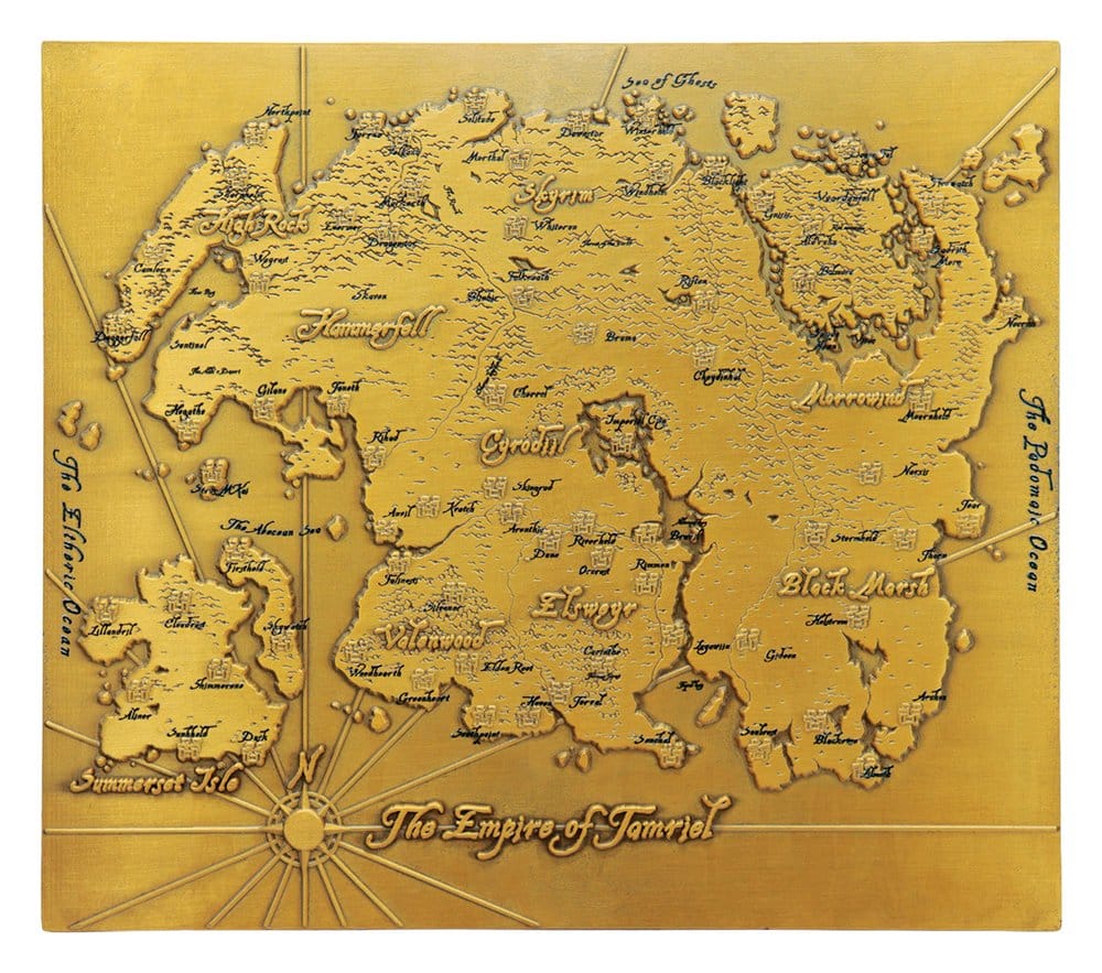 x_fntk-b-eld11 The Elder Scrolls Replica Metal Map of Tamriel Limited Edition 15 x 13 cm - immagine 1