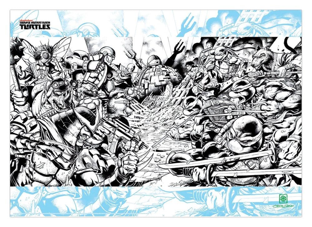 x_fntk-v-turt26 Teenage Mutant Ninja Turtles Art Print Comic Limited Edition 42 x 30 cm - immagine 1