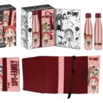 Spy x Family Steel Bottle, Sticker, Book Cover Gift Set Pink/Red
