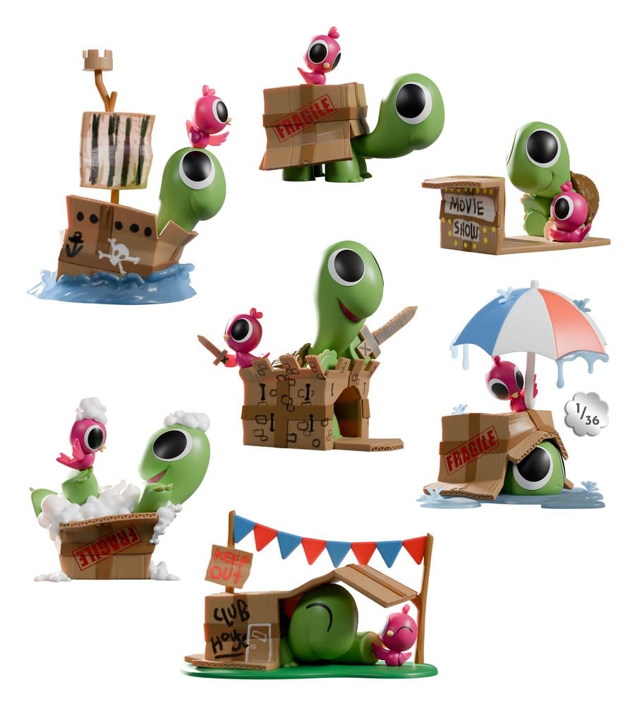 x_kacr90039 Box Turtle and Bird Mini Figures S1 9 cm Blind Box Display (6) - immagine 1