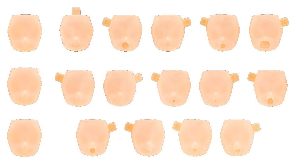 x_ktokp907 Megami Device M.S.G. Plastic Model Kit 1/1 10 Face Set Puni Mofu 01 Skin Color D - immagine 1