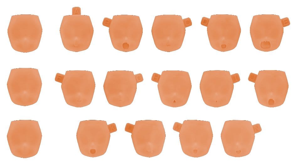 x_ktokp908 Megami Device M.S.G. Plastic Model Kit 1/1 10 Face Set Puni Mofu 01 Skin Color E - immagine 1