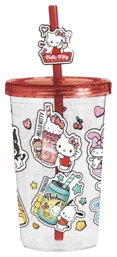 x_pdc2513551 Hello Kitty and Friends Tumbler with Straw American Diner Version - immagine 1