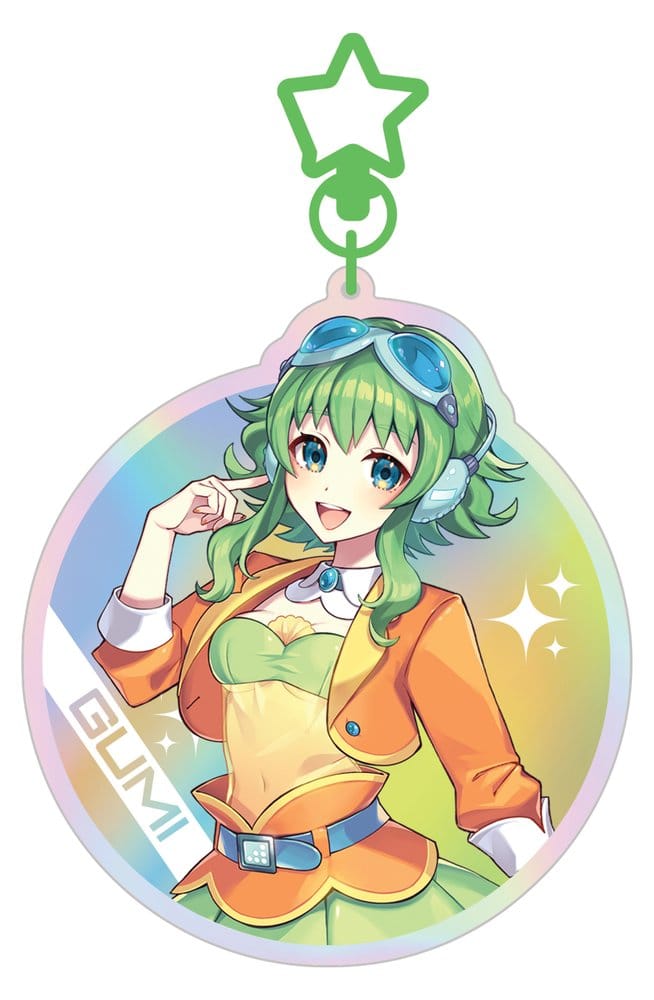 x_popb-pbak09 Vocaloid Megpoid Keyring Gumi SV1 Holographic - immagine 1