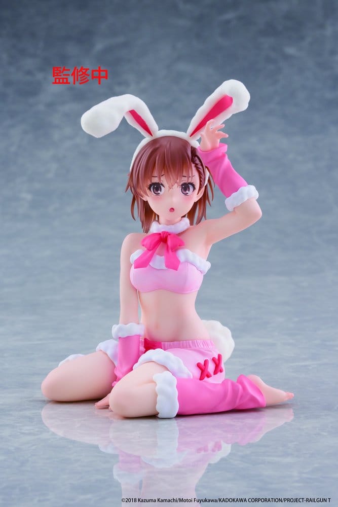 x_tapr452135700 A Certain Scientific Railgun Moflock PVC Figure Mikoto Misaka (Fluffy Bunny Ver.) 13 cm - immagine 1