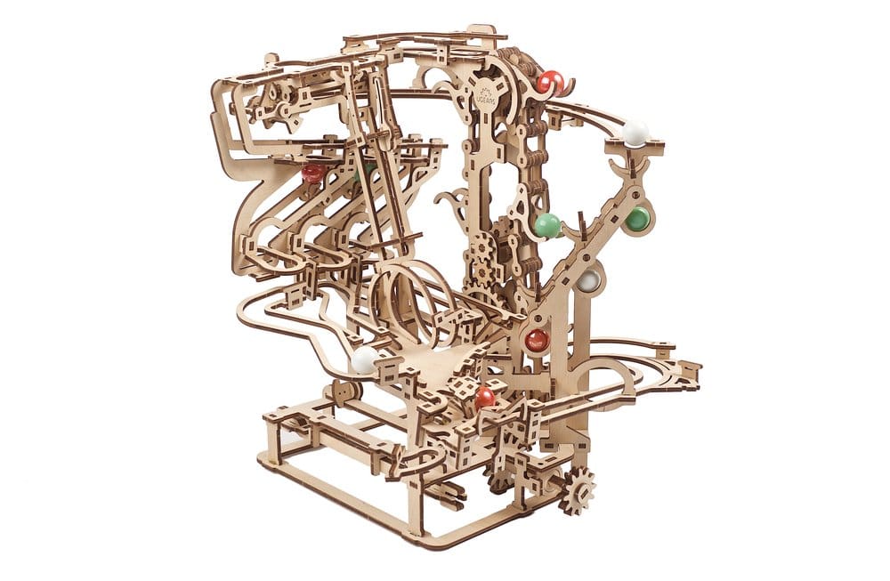 x_ugrs70156 Ugears 3D Wooden Puzzle Marble Run Chain Hoist - immagine 1