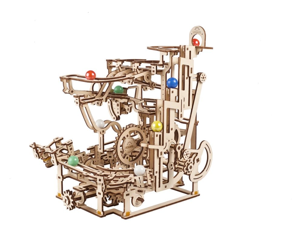 x_ugrs70170 Ugears 3D Wooden Puzzle Marble Run Tiered Hoist - immagine 1