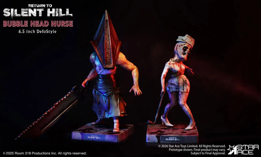 116907__afb79a93 RETURN TO SILENT HILL PYRAMID HEAD + BUBBLE HEAD NURSE TWIN PACK DEFOSTYLE FIGURE - immagine 1