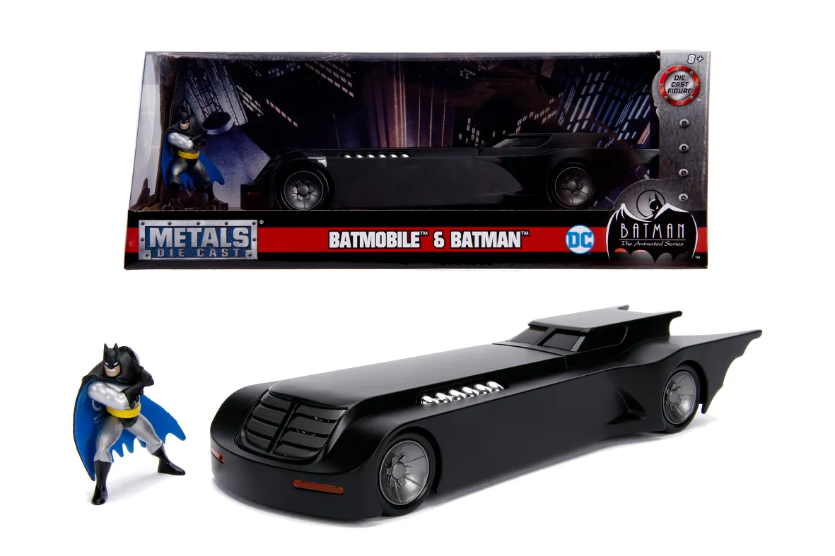 117541__b5f33df5 BATMAN ANIMATED SERIES BATMAN & BATMOBILE 1/24 DIE-CAST MODEL - immagine 1