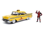 MARVEL DEADPOOL 1975 CHEVROLET YELLOW TAXI  BEL AIR & DEADPOOL 1/24 DIE-CAST MODEL - immagine 3