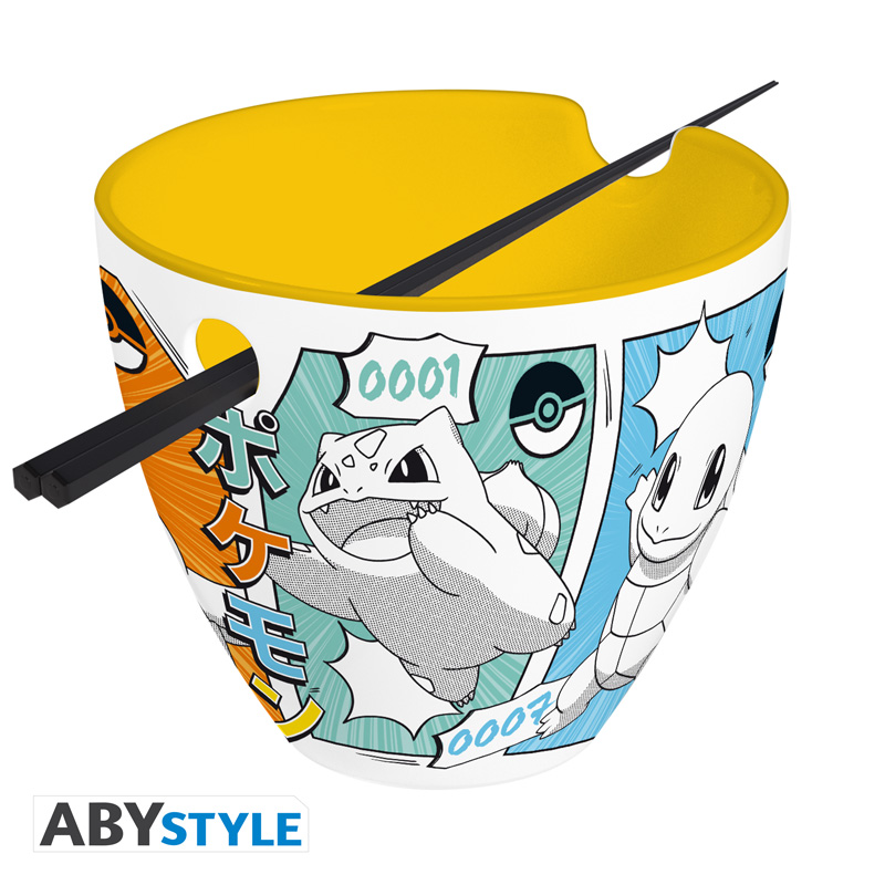 ABYBOL080 POKEMON - Ramen Bowl with chopsticks - "Starters Manga" - immagine 1