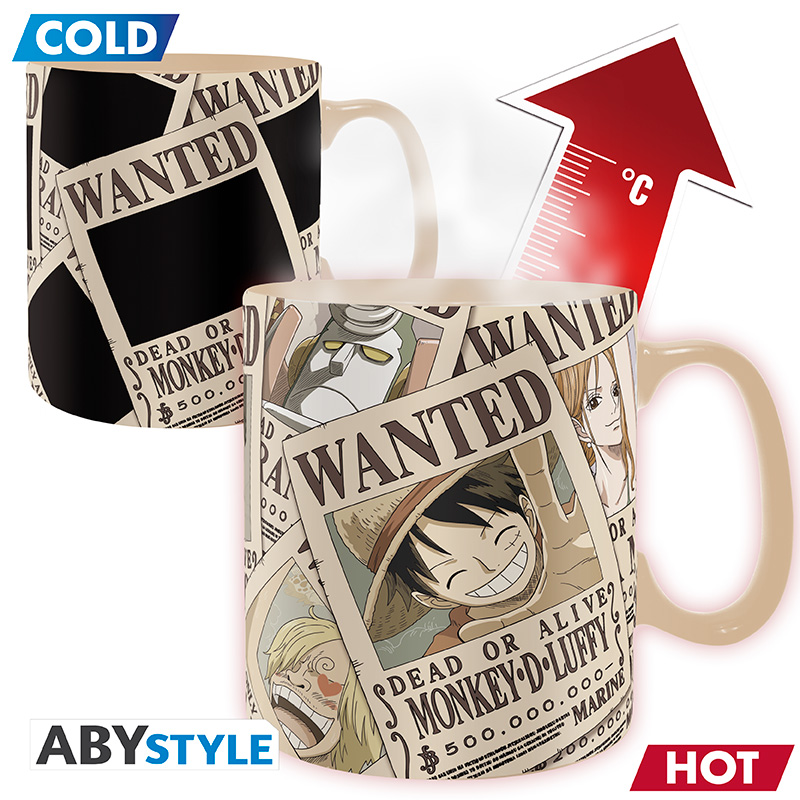 ABYMUGA444 ONE PIECE - Mug Heat Change - 460 ml - Wanted - cardboard box - immagine 1