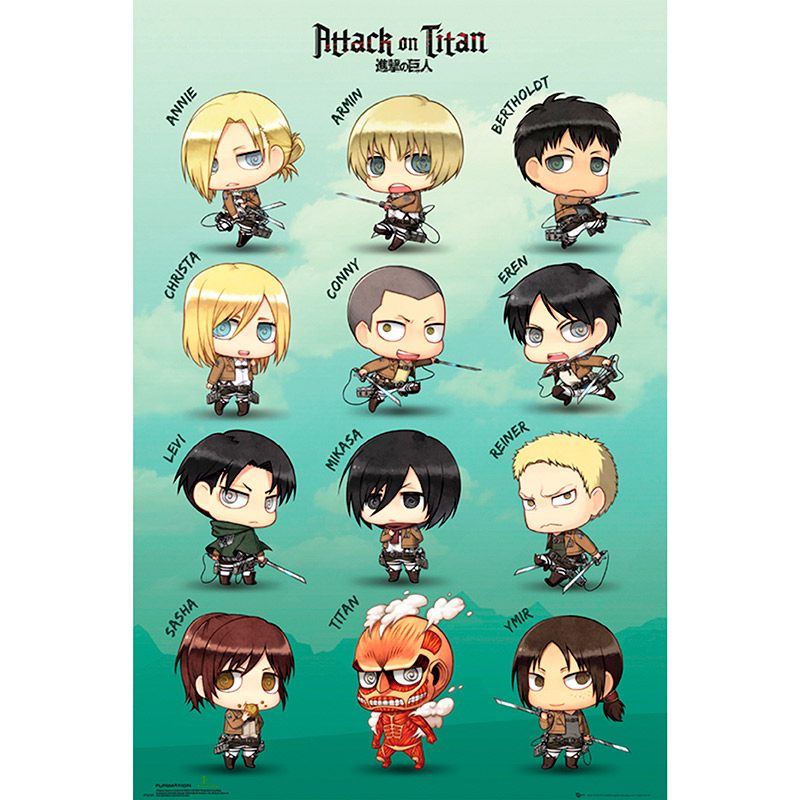 FP3749 ATTACK ON TITAN - Poster Maxi 91.5 1 - Chibi characters * - immagine 1