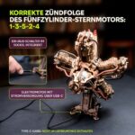 Ugears 3D Wooden Model Kit R-5 Aircraft Engine 25 cm - immagine 6