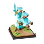 MINECRAFT DIAMOND ARMOR STEVE AND HORSE DIORAMA - immagine 2