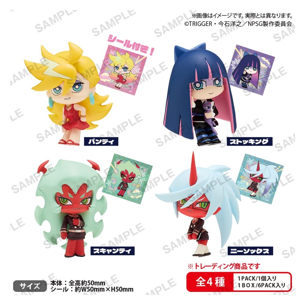x_buro44671 Panty & Stocking with Garterbelt Mini Figures Rich Box ver. 5 cm Blind Box Display (6) - immagine 1