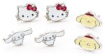 Sanrio Stud Earring Set Hello Kitty, Cinnamon Roll and Pompompurin - immagine 2