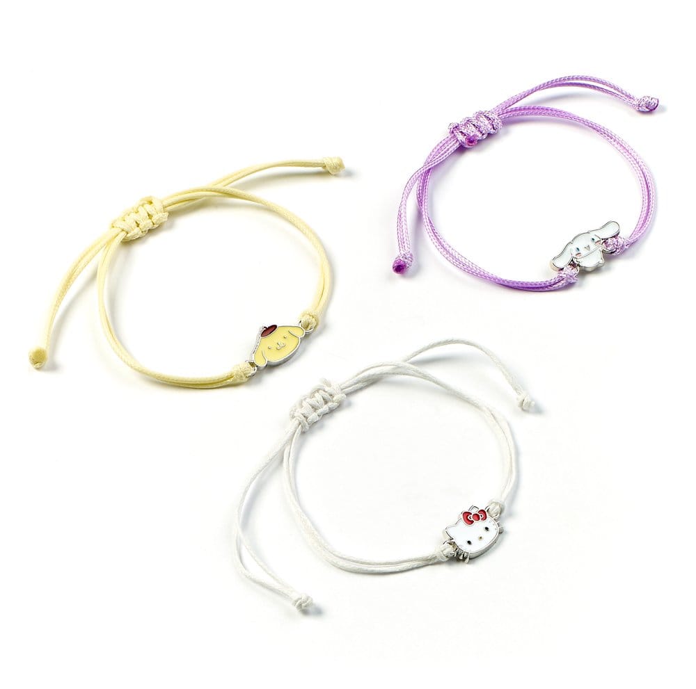 x_crt-hkfb0008 Sanrio Bracelet 3-Pack Hello Kitty, Cinnamonroll and Pompompurin - immagine 1