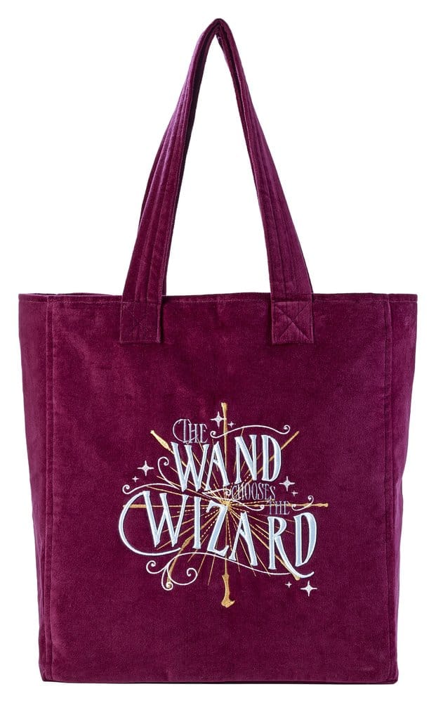 x_crt-hptb0008 Harry Potter Tote Bag The Wand Chooses The Wizard Velvet - immagine 1