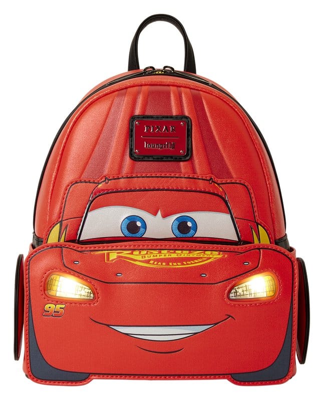 x_lf-wdbk4732 Cars by Loungefly Mini Backpack 20th Anniversary Lightning McQueen Metallic LightUp - immagine 1