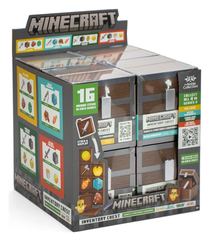 x_nob3470 Minecraft Mini Figures Loot Chest Series 2 Blind Box Display (16) - immagine 1