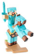Minecraft Figure Diorama Diamond Armor Steve and Horse 18 cm - immagine 5