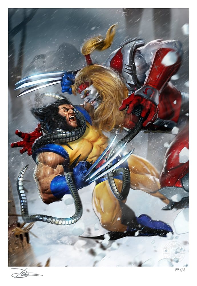x_ss503117u Marvel Fine Art Print Wolverine vs Omega Red 46 x 61 cm - unframed - immagine 1