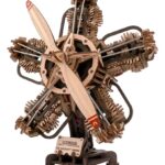Ugears 3D Wooden Model Kit R-5 Aircraft Engine 25 cm