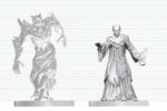 Dungeons & Dragons Nolzur's Marvelous Miniatures Unpainted Miniature Ghast Gravecaller & Wraith 14 cm