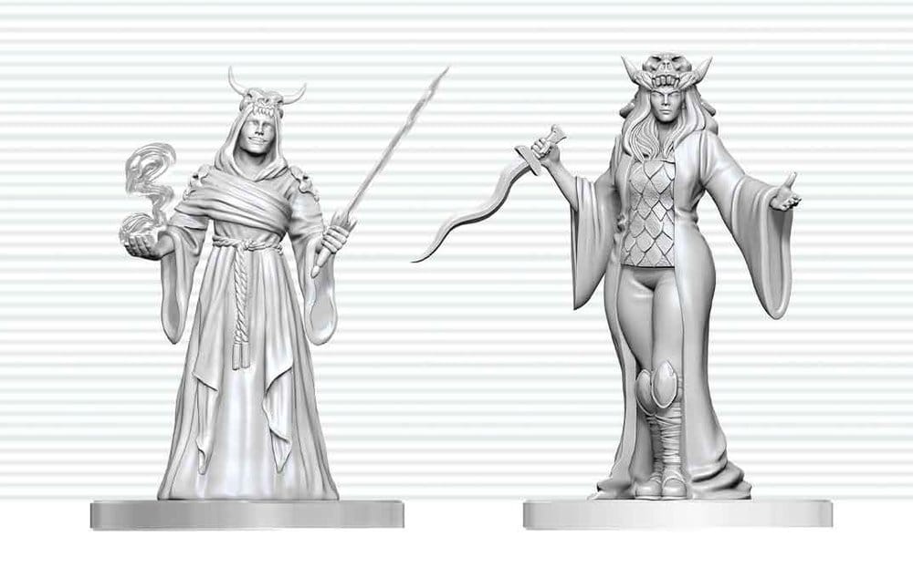 x_wiz90919 Dungeons & Dragons Nolzur's Marvelous Miniatures Unpainted Miniature Cultist Fanatic & Hierophant 14 cm - immagine 1