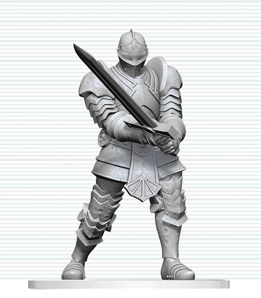 x_wiz90920 Dungeons & Dragons Nolzur's Marvelous Miniatures Unpainted Miniature Red Knight Guardian Golem 14 cm - immagine 1