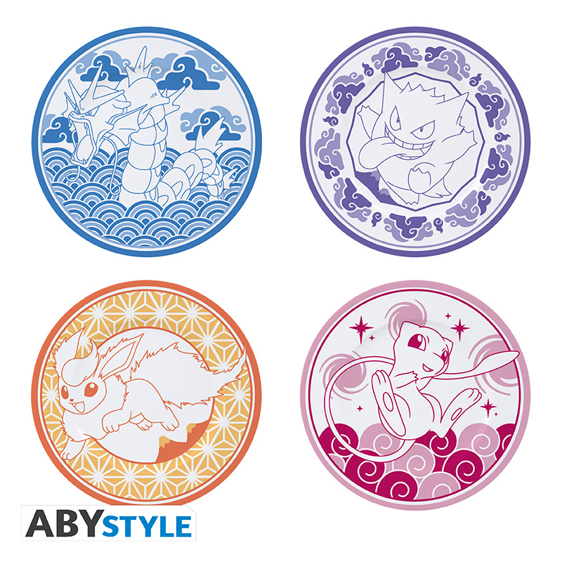ABYTAB105 POKEMON - Set of 4 Plates - Japanese Style - immagine 1
