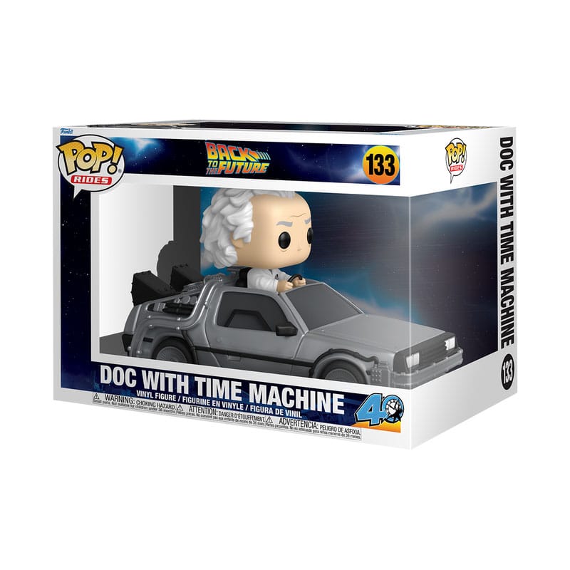 FK86449 -- 000 (31086) Back to the Future POP! Rides Deluxe Vinyl Doc w/Time Machine 9 cm - immagine 1