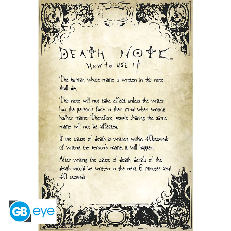 FP4064 DEATH NOTE - Poster Maxi 91.5 1 FSC Mix - Rules - immagine 1