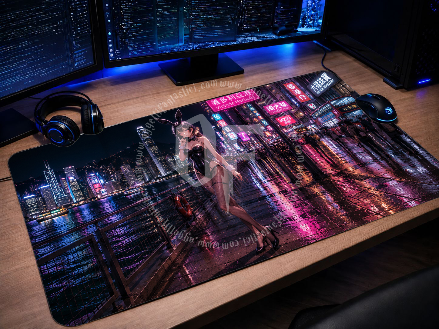 MTG00030 -- 000 (35894) Mousepad Gaming XXL Sexy Bunny Violet - Harbor Night Edition 70x35cm - immagine 1