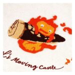 Howl's Moving Castle Tote Bag Embroidery Canvas Calcifer in a hurry - immagine 3