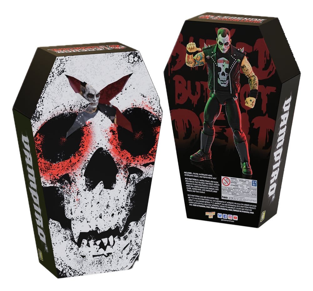 x_bofi-ll0017 Legends of Lucha Libre Fanaticos Action Figure Vampiro Coffin Box Resurrected 15 cm - immagine 1