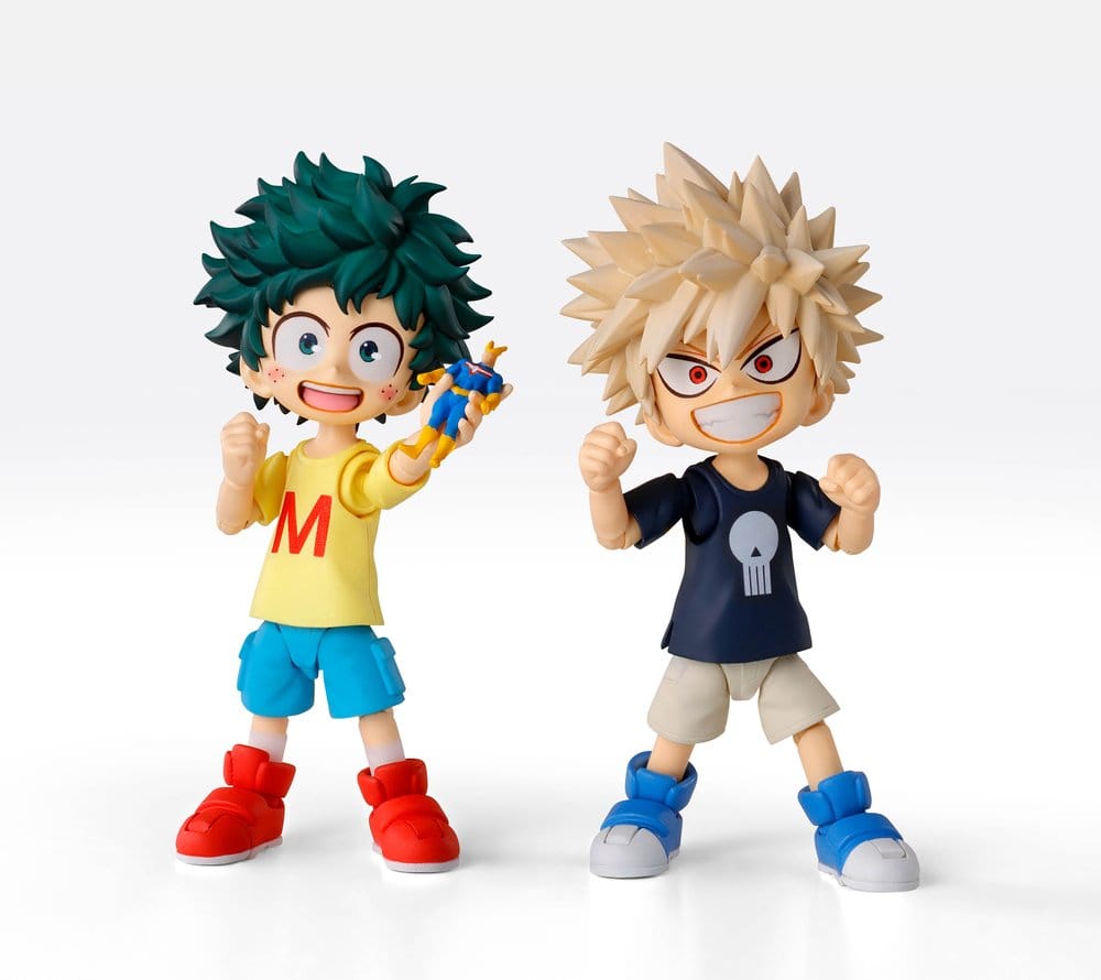 x_btn84087 My Hero Academia S.H.Figuarts Action Figure Izuku Midoriya & Katsuki Bakugo -Childhood Set- 9 cm - immagine 1