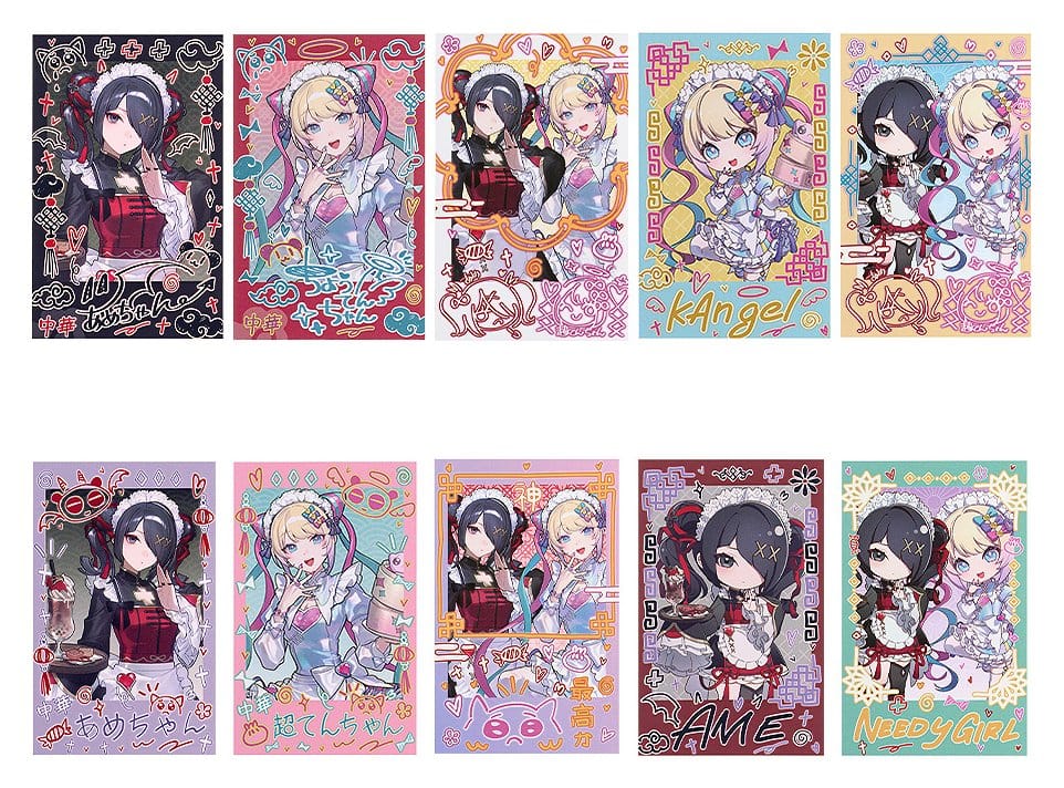 x_gsc67760 Needy Streamer Overload Needy Streamer Chinese Restaurant Series Trading Cards Collectible Instant Photo-Style 5 x 9 cm Blind Box Assortment (10) - immagine 1