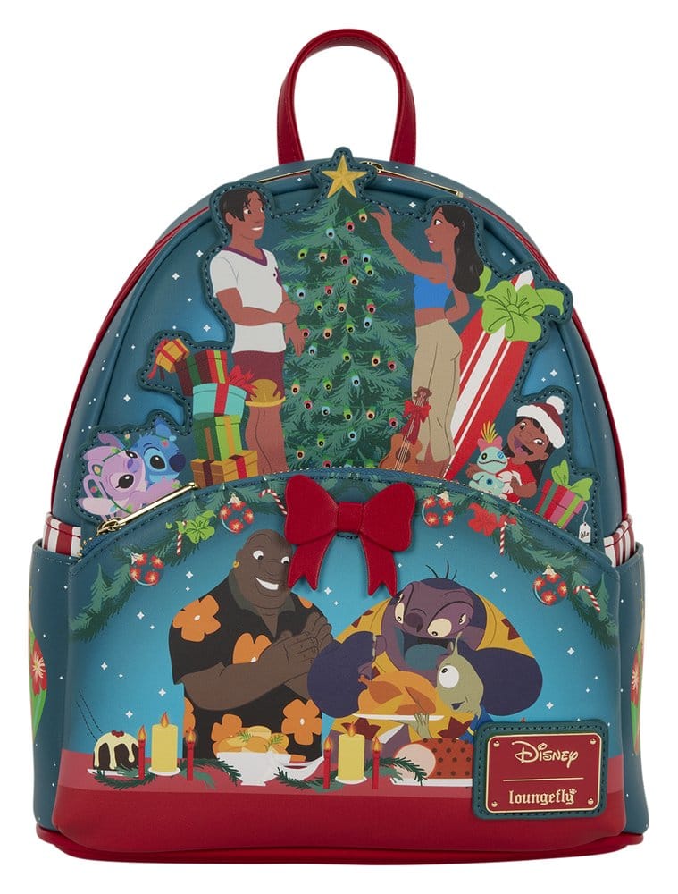 x_lf-wdbk4766 Lilo & Stitch by Loungefly Mini Backpack Holiday Celebration - immagine 1