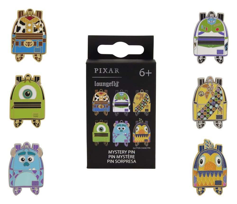 x_lf-wdpn4175 Disney/Pixar by Loungefly Enamel Pins Mini Backpack Blind Box Assortment (12) - immagine 1