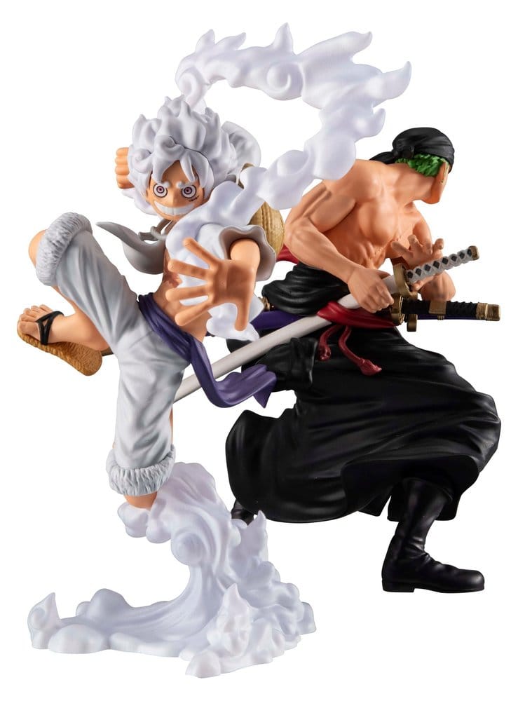 x_meho853753 One Piece Wallstar PVC Figures 2-Pack Monkey D. Luffy Gear Fifth & Roronoa Zoro (with gift) 10 cm - immagine 1