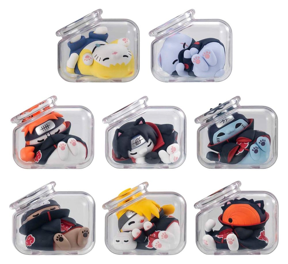 x_meho853777 Naruto Shippuden Mega Cat Project Mini Figures Good Night Nyaruto! Gathering Akatsuki Edition Vol. 2 6 cm Blind Box Display (8) - immagine 1