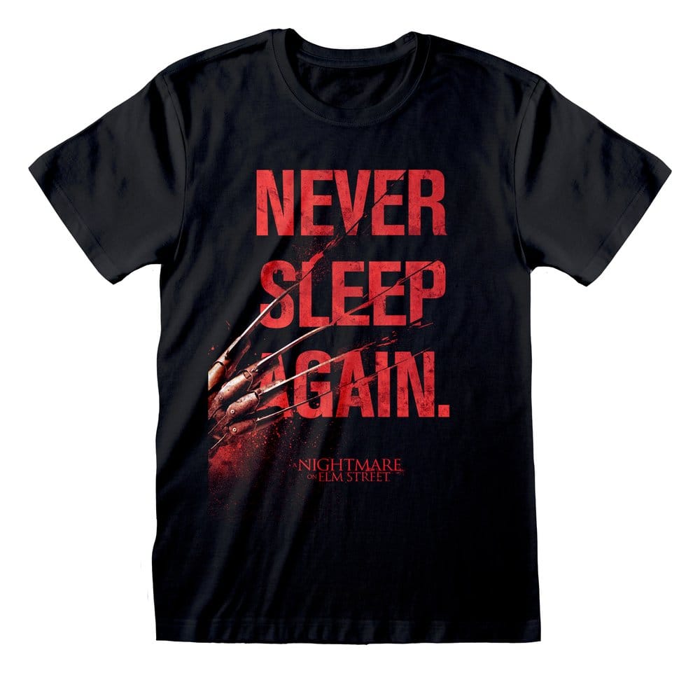 x_nes00344tsb Nightmare on Elm Street T-Shirt Never Sleep Again Black - immagine 1