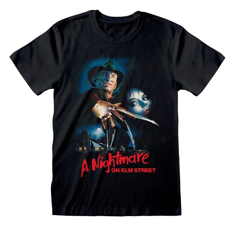 x_nes08034tsb Nightmare on Elm Street T-Shirt Logo Poster Black - immagine 1