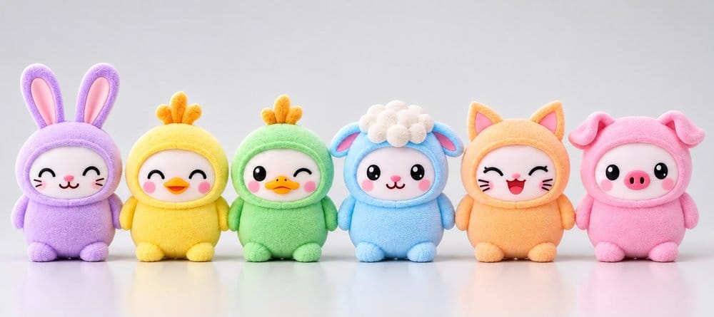 x_nsi66262 LamaTama Electronic Collectible Figures 6 cm Special Flocked Easter Edition 2027 heo Exclusive Blind Box Display (24) - immagine 1