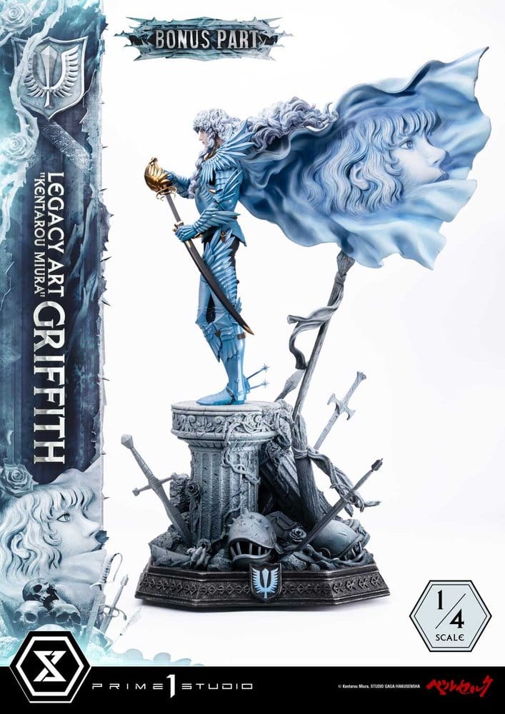 x_p1slabr-06s Berserk Legacy Art "Kentarou Miura" Statue 1/4 Griffith Bonus Version 93 cm - immagine 1