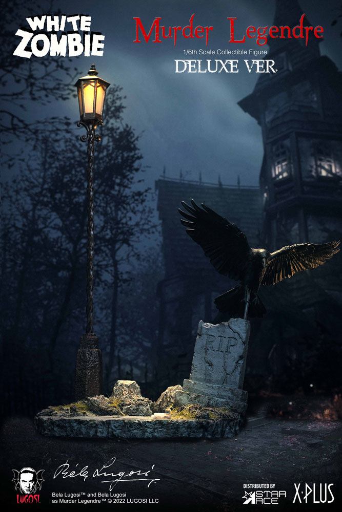 x_stacsa0113 The White Zombie My Favourite Movie Diorama 1/6 Murder Legendre R.I.P. Gravestones and Lamp 30 cm - immagine 1