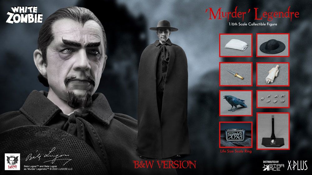 x_stacsa0114 The White Zombie My Favourite Movie Action Figure 1/6 Murder Legendre (Bela Lugosi) B&W Version 30 cm - immagine 1