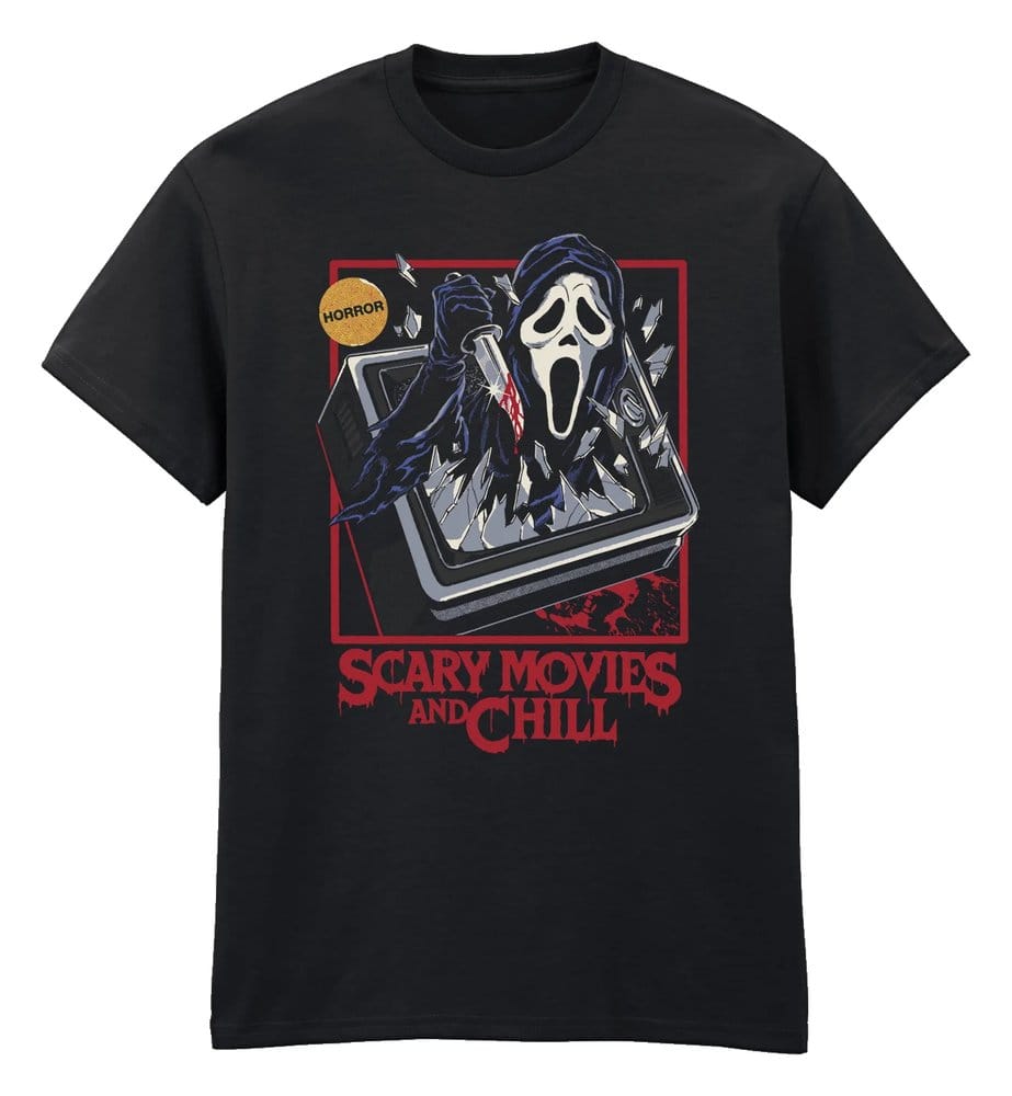 x_stu07427tsb Steven Rhodes x Scream T-Shirt Scary Movies And Chill Black - immagine 1
